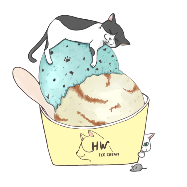 ねころぶねことのぞくねこ