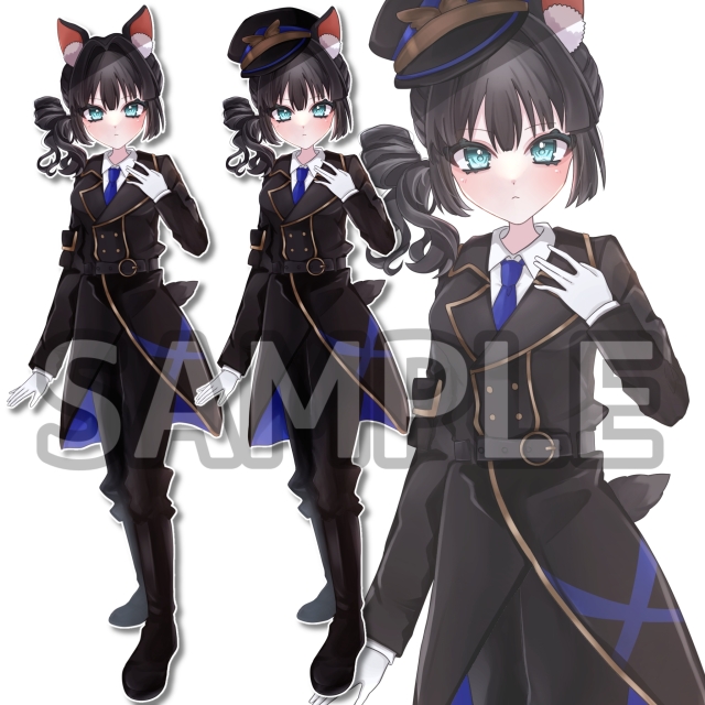 立ち絵サンプル(小物差分あり)