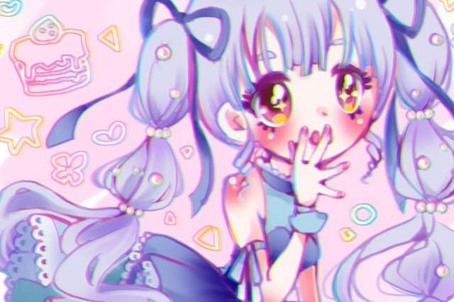 青いドレスの女の子