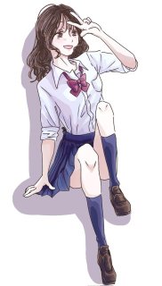 元気で韓国ギャルっぽい女子高生を描きました。