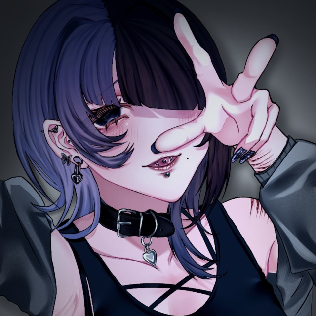 ウルフカットアイコンイラスト