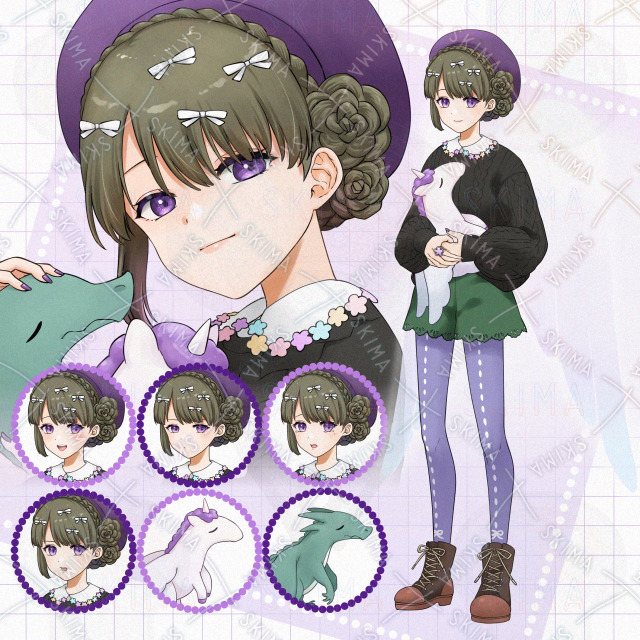 紫の帽子の女の子