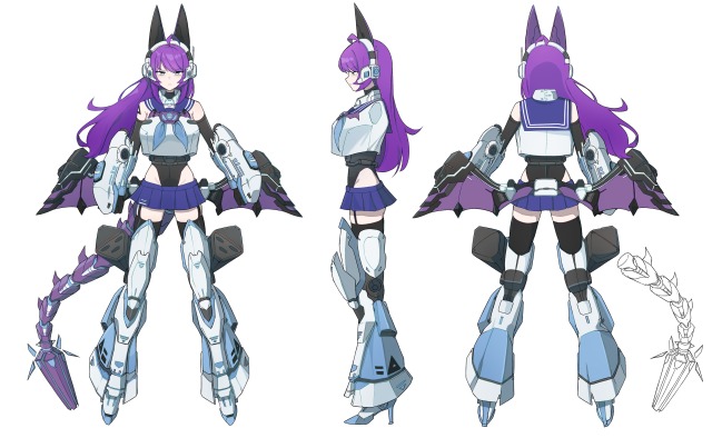 メカ娘　三面図