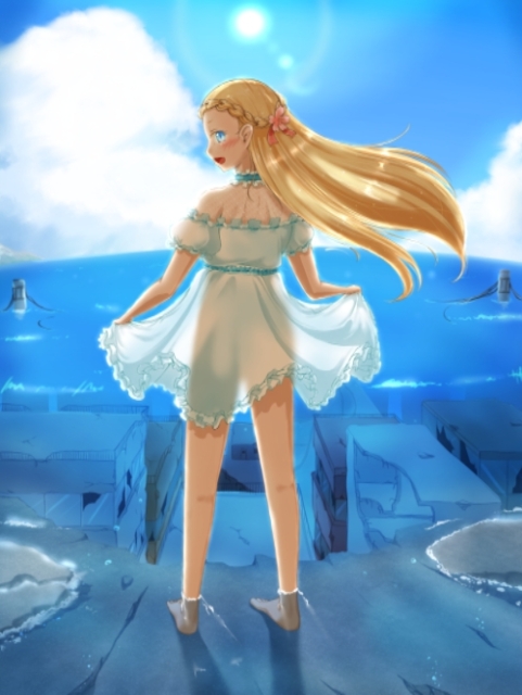 一枚絵_海と少女