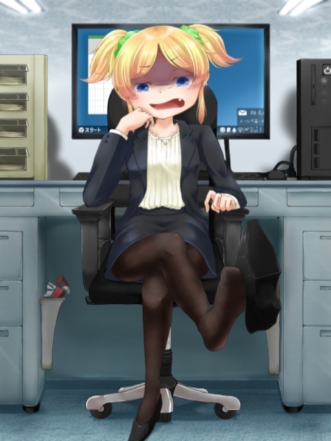 一枚絵_オフィスと女の子