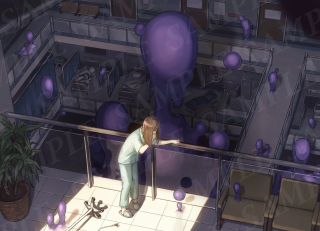 一枚絵(女の子・背景)