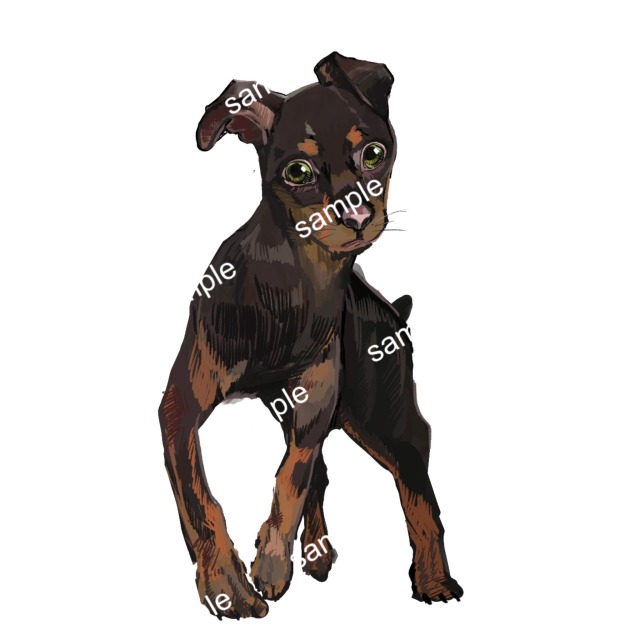 ワンちゃんイラスト化