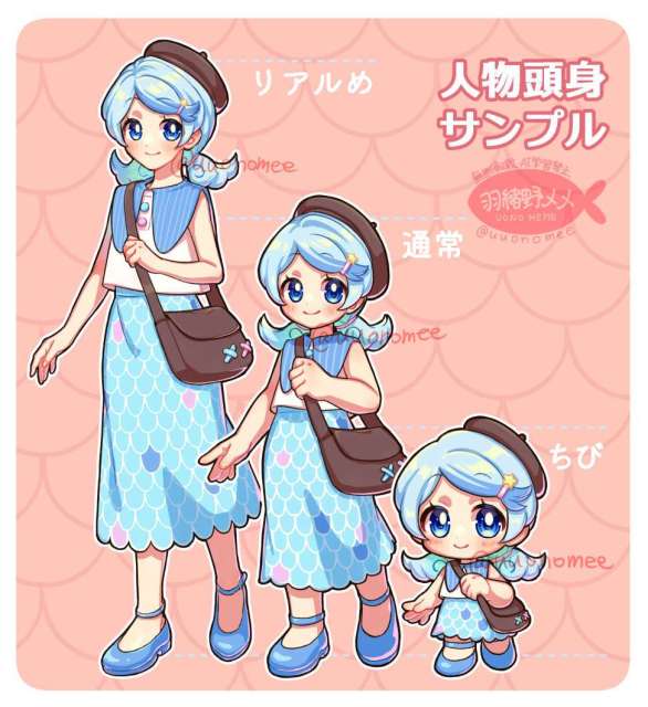 人物頭身サンプル