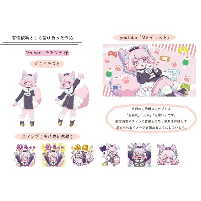 ケモノ系Vtuber様、人外キャラの納品済み作品、商品見本