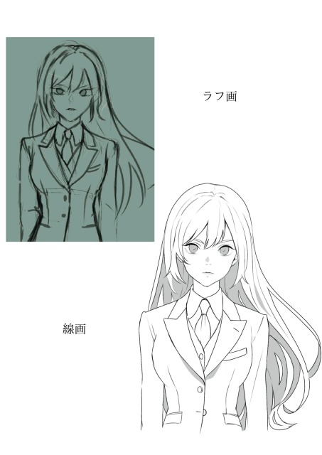 ラフ画 線画 サンプル