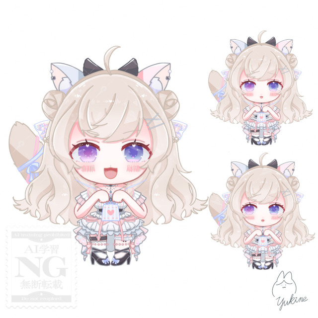 全身ミニキャラ(表情差分2個付き)