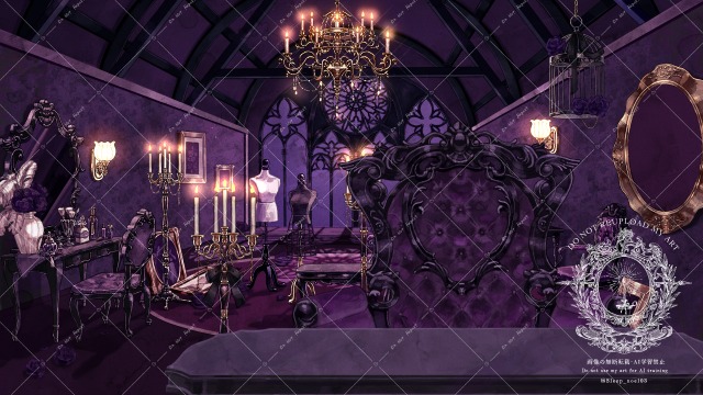 配信背景部屋イラスト・ウォーターマークデザイン