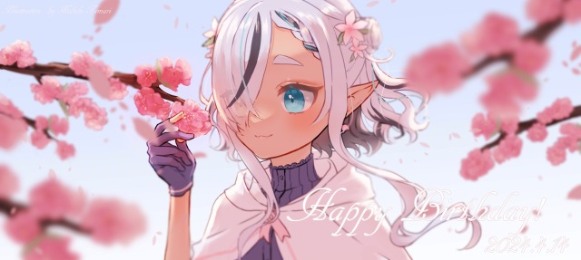 一枚絵/バストアップ/背景あり