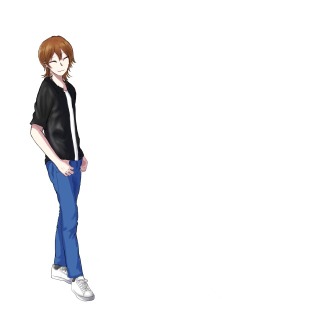 糸目男性イラストサンプル（ピアスや簡単なタトゥー入り