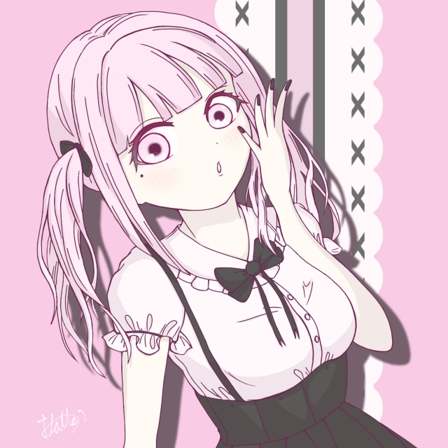 バストアップイラスト(デザイン背景)