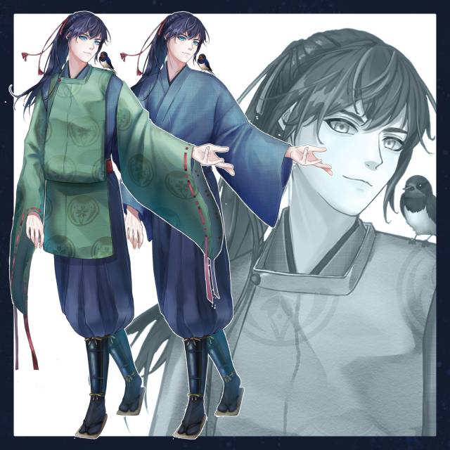 【全身立ち絵】和服青年