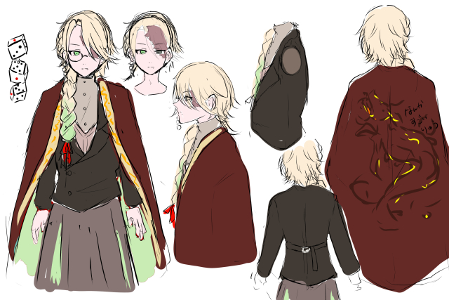 live2d 三面図ラフ