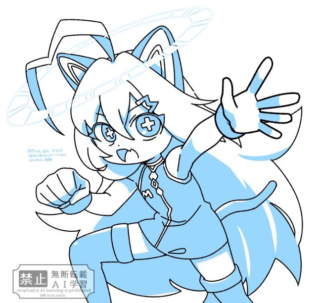 均一なペンタッチ絵柄の見本