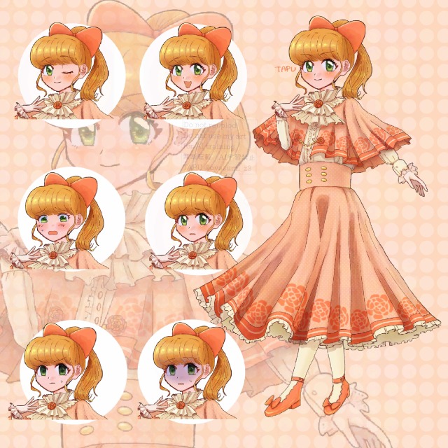 イラストサンプル　立ち絵　顔差分