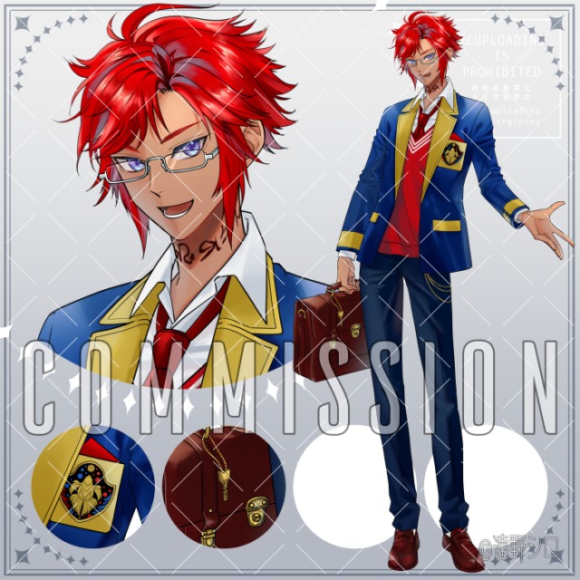 Vtuber様キャラデザ＋三面図＋立ち絵