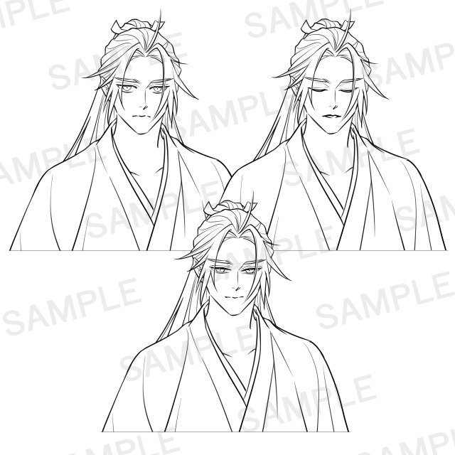 立ち絵サンプル_03-2線画・表情差分