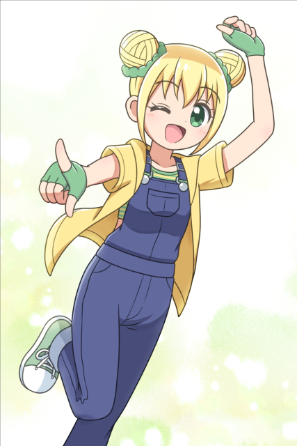 オーバーオールの女の子