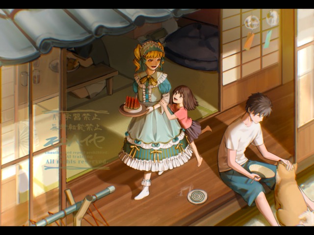 背景付き一枚絵(複数人)