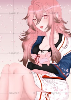 サンプル　膝上絵イラスト