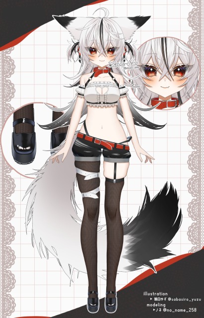 Yuuhi Yuriちゃんキャラクターデザイン(Live2D用パーツ分け済)