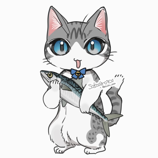 猫型の鯖白(らくがき)