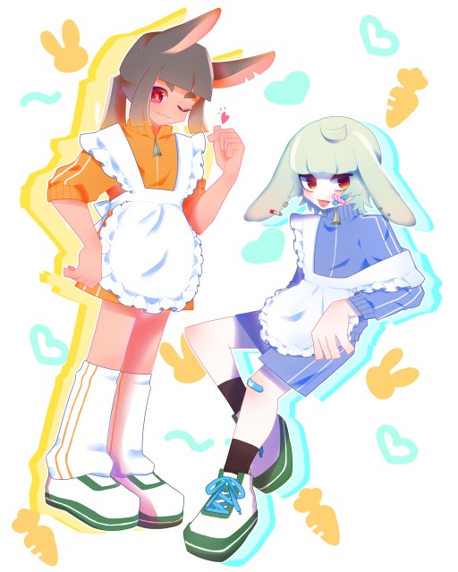 うさみみ🐰ジャージ🩳メイド🧹💙🧡