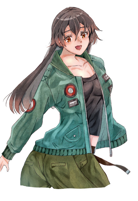 ミリタリジャケットの女の子