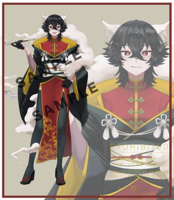 VTuber立ち絵、1枚イラスト