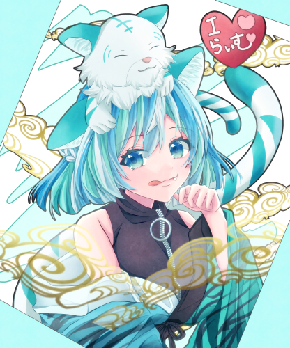 女の子と動物1枚絵