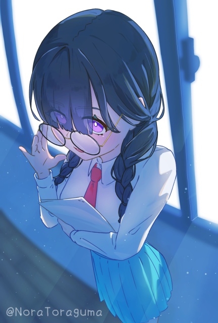 黒髪おさげガール①