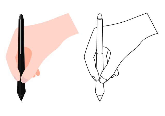 ペンを持つ手のイメージイラスト