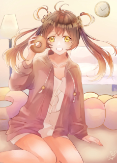 ドーナツと女の子