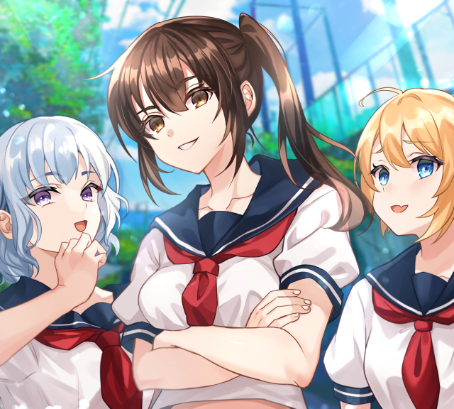 女の子　複数人　CG  イラスト