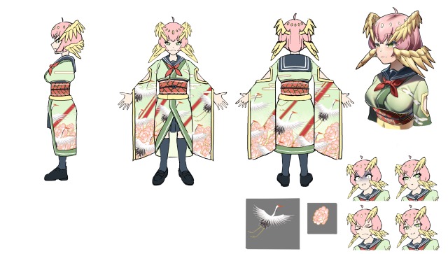 オリジナルキャラクター　三面図見本