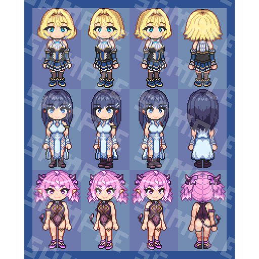 ドット絵アニメ_歩行グラフィック(4方向)