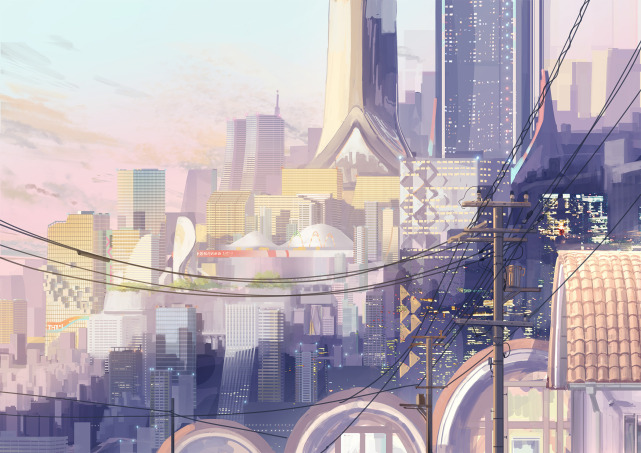 背景イラスト　街並み