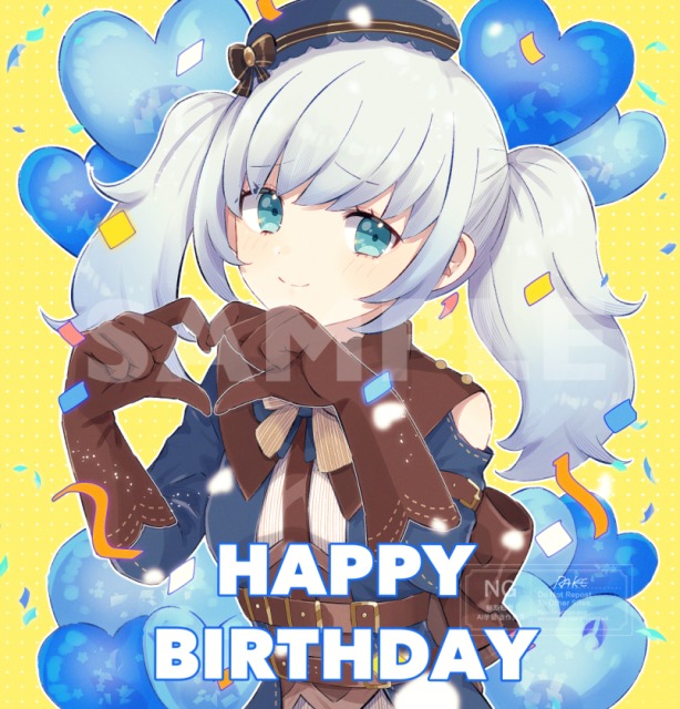 お誕生日イラスト(等身バストアップ)