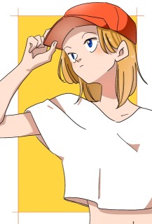 キャップの少女