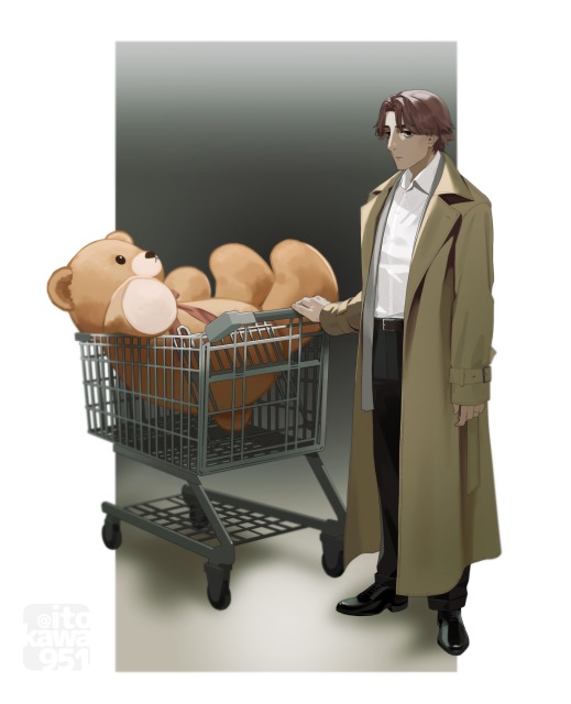 人物と簡単な背景(厚塗り)