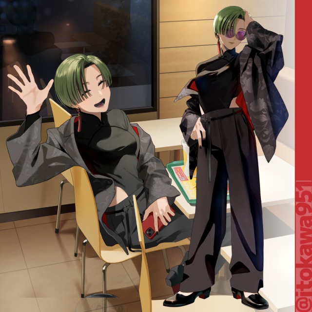 立ち絵+立ち絵を元にした背景付きの一枚絵