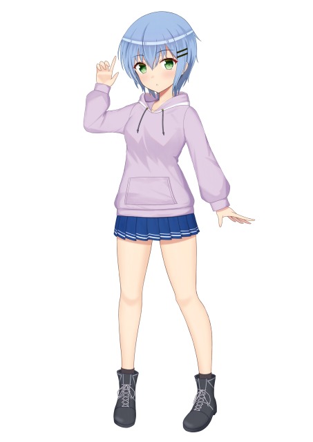 サンプルイラスト　パーカー少女