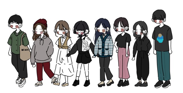 ゆるい似顔絵イラスト（全身）