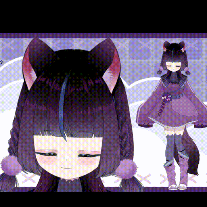 【ミニキャラ化】表情がくるくる変わる黒猫ちゃん