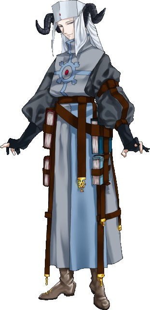 角のついた聖職者のお兄さん