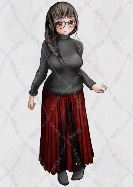 メガネ女性立ち絵